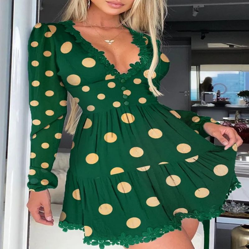 Dotted flared dress