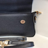 V- decorated faux leather bag